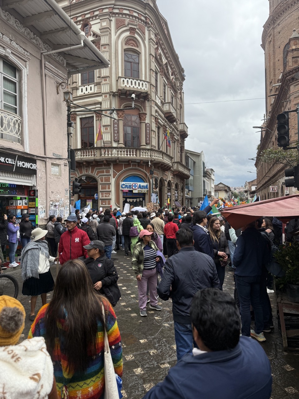 Water defenders holding signs calling for life and dignity